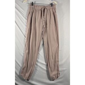 Rewash Women Size Large American Original Linen Blend Blush Pink Roll Tab Pants